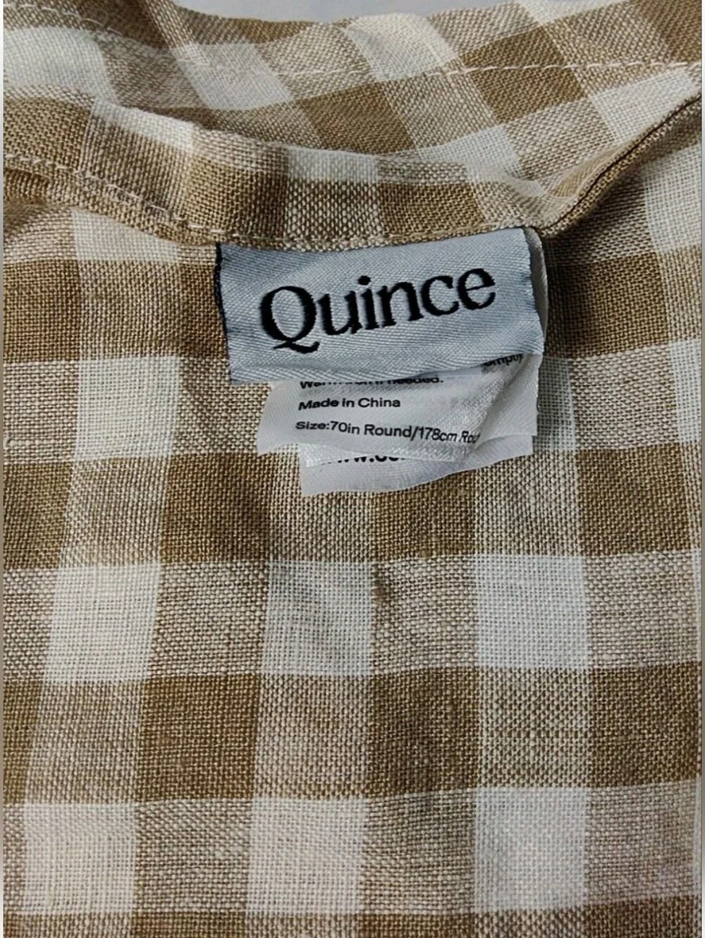 Quince European Linen Tan and White Gingham Buffalo Check 70